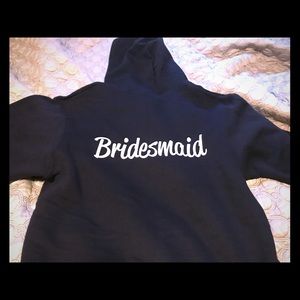 Bridesmaid Black Zip-Up Sweatshirt